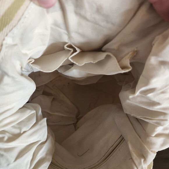 Boho Green and Ivory Striped Shoulder Bag - Picture 5 of 6